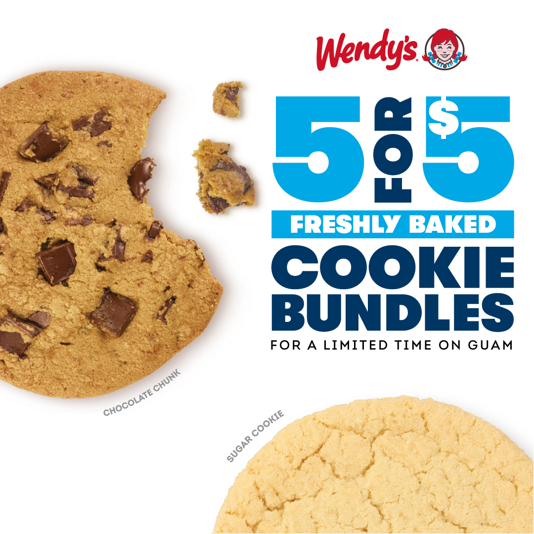 WENDYS 5 FOR 5 FRESHLY BAKED COOKIE BUNDLE GPO Guam