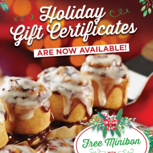 Cinnabon: Holiday Gift Certificates Are Now Available!